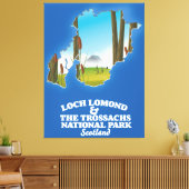 lomond en landkaart van trossachs canvas afdruk (Insitu (Woonkamer))