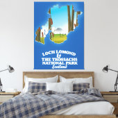 lomond en landkaart van trossachs canvas afdruk (Insitu (Slaapkamer))