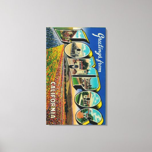 Lompoc, Californië - grote lettertjes Canvas Afdruk (Voorkant)