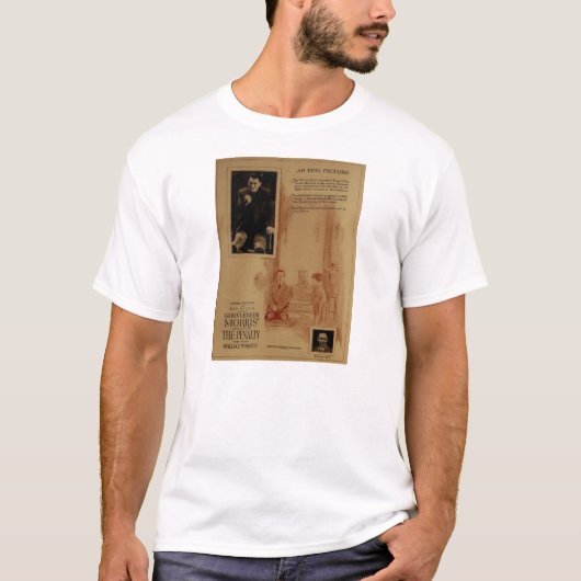 Lon Chaney 1920 stomme filmexposante advertentie T-shirt (Voorkant)