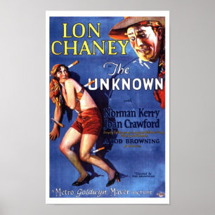 Lon Chaney Joan Crawford De onbekende advertentie Poster