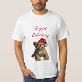 Lon die een Pet van de Kerstman T-Shirt draagt