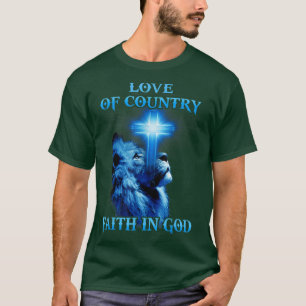 Lon en kruis liefde voor het geloof in het land in t-shirt