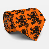 Lon Nederland, zwart op Oranje Stropdas (Opgerold)