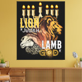 Lon van Judah Lamb van God Canvas Kunst (Insitu (Woonkamer))