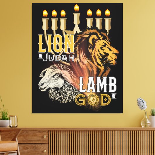 Lon van Judah Lamb van God Canvas Kunst (Insitu (Woonkamer))