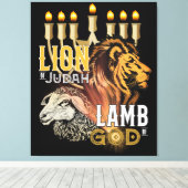 Lon van Judah Lamb van God Canvas Kunst (Insitu (Houten vloer))