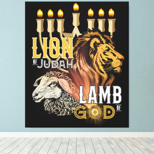 Lon van Judah Lamb van God Canvas Kunst (Insitu (Houten vloer))