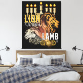 Lon van Judah Lamb van God Canvas Kunst (Insitu (Slaapkamer))