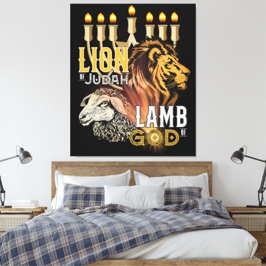 Lon van Judah Lamb van God Canvas Kunst (Insitu (Slaapkamer))