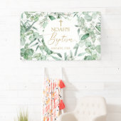 Lona Baptism Eucalyptus leaves greenery Banner (Insitu)