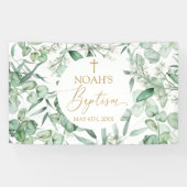 Lona Baptism Eucalyptus leaves greenery Banner (Horizontaal)