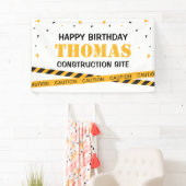Lona Caution Construction Site Birthday backdrop Spandoek (Insitu)
