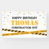 Lona Caution Construction Site Birthday backdrop Spandoek (Horizontaal)