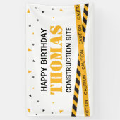 Lona Caution Construction Site Birthday backdrop Spandoek (Verticaal)