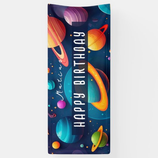 Lona cumpleaños personalizada spandoek (Verticaal)