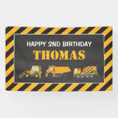 Lona Happy Birthday Construction backdrop Spandoek (Horizontaal)