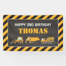 Lona Happy Birthday Construction backdrop Spandoek