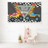 Lona Monster Truck Happy Birthday backdrop banner (Insitu)