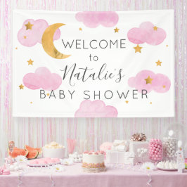 Lona Moon & Stars nubes rosas, pancarta de ducha d Spandoek