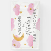 Lona Moon & Stars nubes rosas, pancarta de ducha d Spandoek (Verticaal)