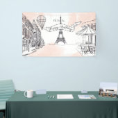 Lona Oh La La Paris backdrop Happy Birthday banner (Beurs)