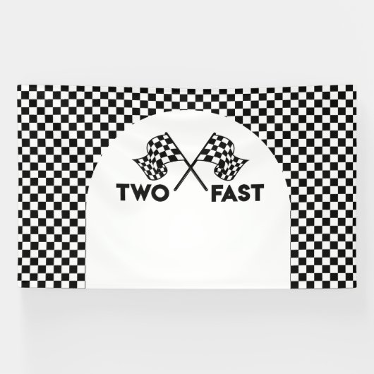 Lona Racing Birthday Two Fast backdrop banner (Horizontaal)