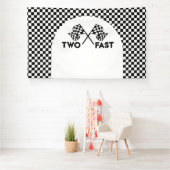 Lona Racing Birthday Two Fast backdrop banner (Insitu)