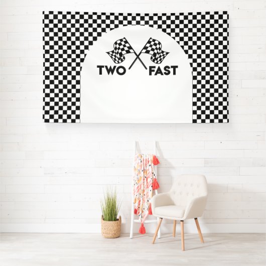 Lona Racing Birthday Two Fast backdrop banner (Insitu)