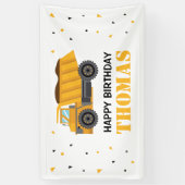 Lona Sand Truck Construction Birthday backdrop Spandoek (Verticaal)