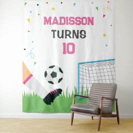 Lona Soccer girl Sport Birthday backdrop banner Wandkleed
