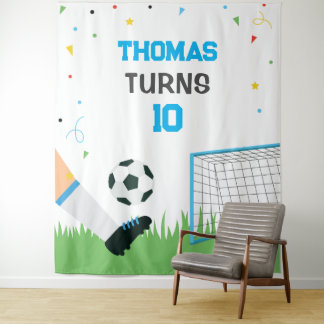 Lona Soccer Sport Birthday backdrop banner Wandkleed