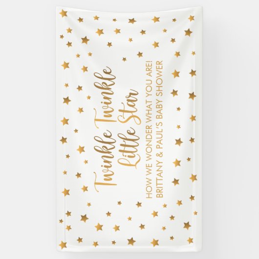 Lona Twinkle Twinkle Little Star Baby Shower sign Spandoek (Verticaal)