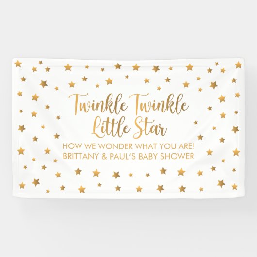 Lona Twinkle Twinkle Little Star Baby Shower sign Spandoek (Horizontaal)