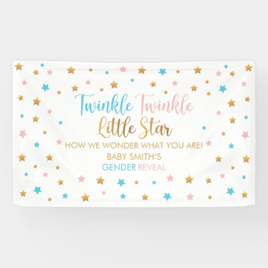 Lona Twinkle Twinkle Little Star Gender Reveal sig Spandoek (Horizontaal)