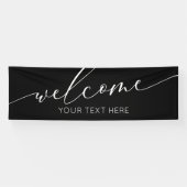 Lona WELCOME black and white Sign banner backdrop (Horizontaal)
