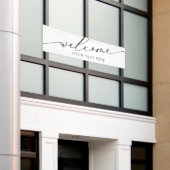 Lona WELCOME black and white Sign banner backdrop  (Buitenkant Gebouw)
