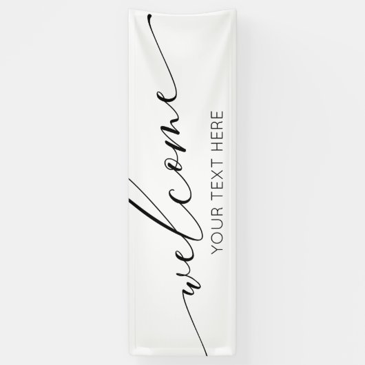 Lona WELCOME black and white Sign banner backdrop (Verticaal)