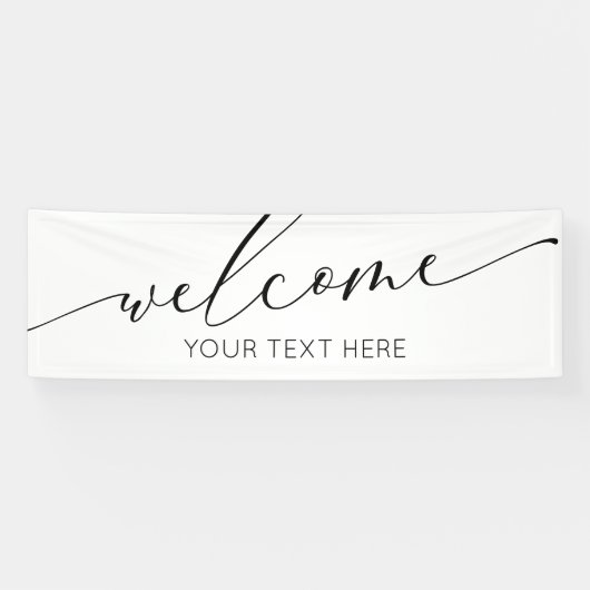 Lona WELCOME black and white Sign banner backdrop  (Horizontaal)