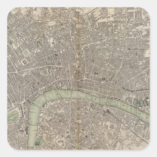 Londen 1843 vierkante sticker (Voorkant)