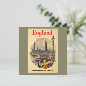  Londen Air Travel Big Ben Feestdagenkaart (Staand voorkant)