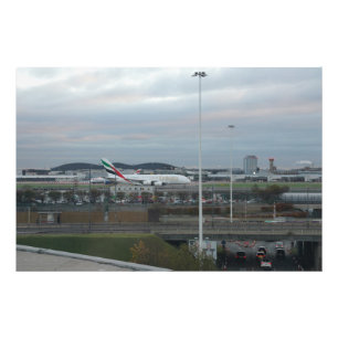 Londen Airport Avond Landing Foto Afdruk