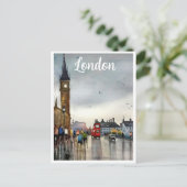 Londen aquarel briefkaart (Staand voorkant)