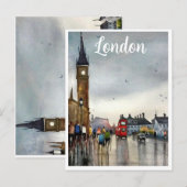 Londen aquarel briefkaart (Voorkant / Achterkant)