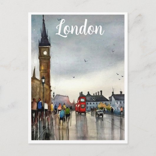 Londen aquarel briefkaart (Voorkant)