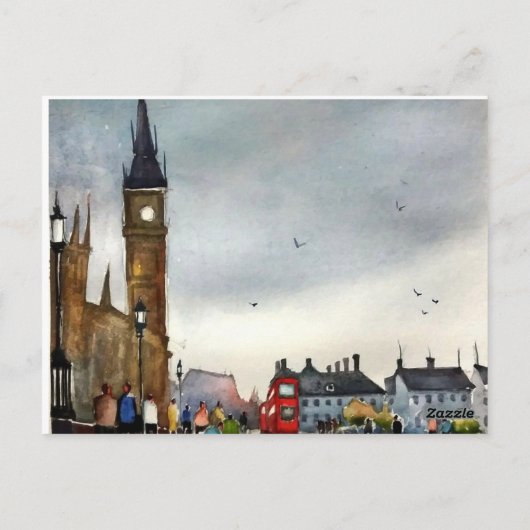 Londen aquarel briefkaart (Achterkant)