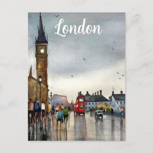 Londen aquarel briefkaart (Voorkant)