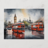 Londen aquarel kunst briefkaart (Voorkant)