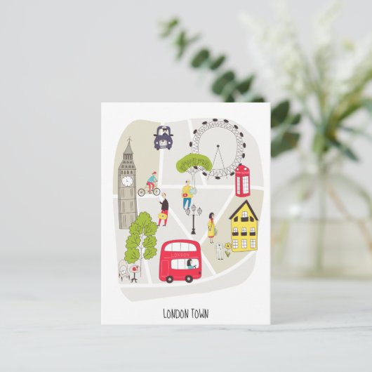 Londen Artsy Kaart Kenmerken Stijlvol (Staand voorkant)