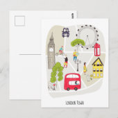 Londen Artsy Kaart Kenmerken Stijlvol (Voorkant / Achterkant)